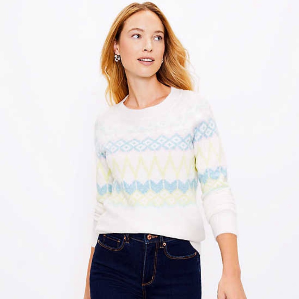 Relaxed Fair Isle Knit Sweater